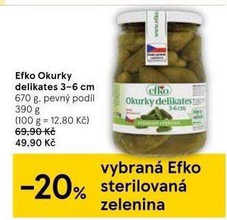 Okurky delikates Efko