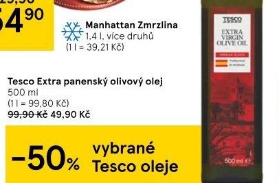 Olivový olej extra panenský Tesco
