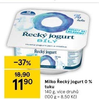 Bílý jogurt řecký 0% Milko