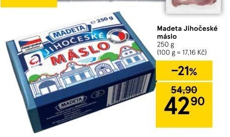 Máslo Jihočeské Madeta