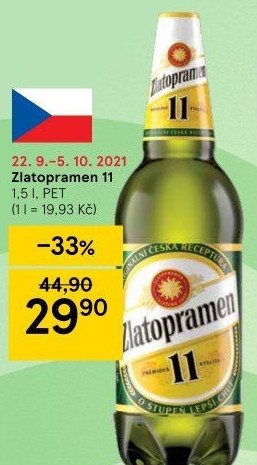 Pivo světlý ležák 11° Zlatopramen