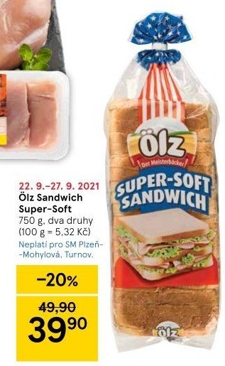 Toustový celozrnný Sandwich Soft chléb ÖLZ