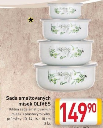 Sada smaltovaných misek