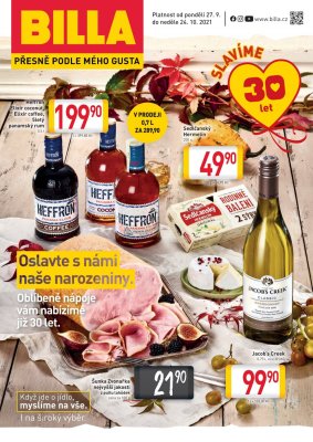 akční leták BILLA 27.9.2021-24.10.2021