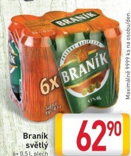Pivo světlé Braník