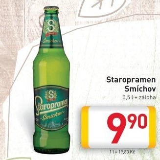 Pivo světlé výčepní 10° Smíchov Staropramen