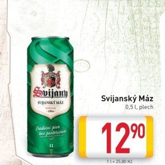 Pivo světlý ležák 11° Svijanský Máz Svijany