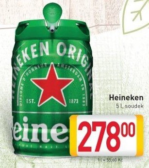 Pivo světlý ležák Heineken - soudek