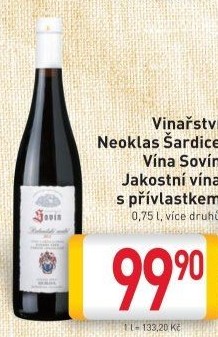 Vína Vinný sklep Sovín - přívlastková