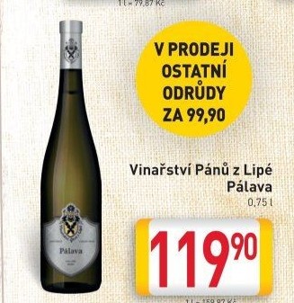 Víno Pálava Vinařství Pánů z Lipé