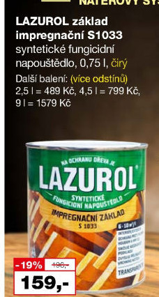 Impregnační základ na dřevo Lazurol