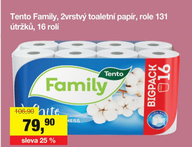 Toaletní papír 2vrstvý Family Tento