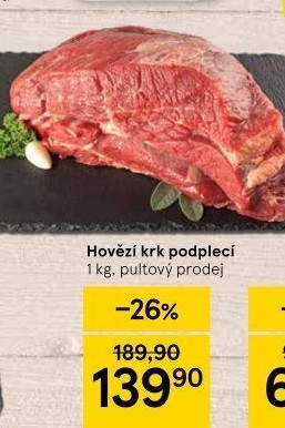 Hovězí přední bez kosti - krk podplečí