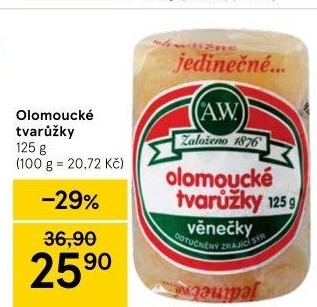 Sýr tvarůžky olomoucké A.W.