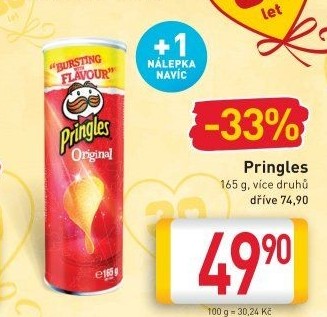 Chipsy Pringles - tubus