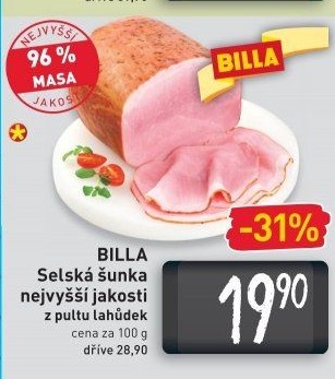 Šunka selská nejvyšší jakosti Billa