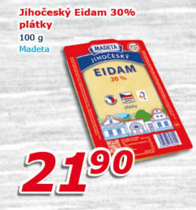 Sýr Eidam Jihočeský 30% Madeta