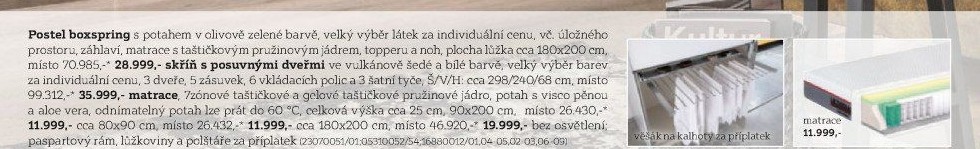 TAŠTIČKOVÁ MATRACE