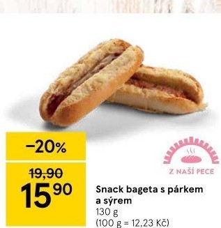 Bageta s párkem a sýrem