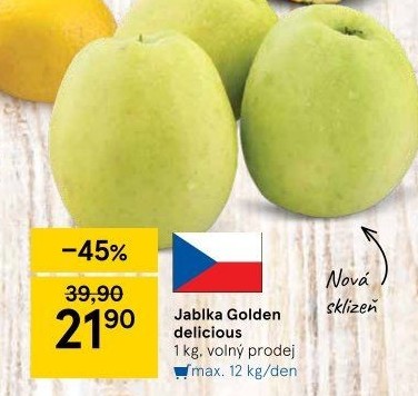Jablka Golden Delicious