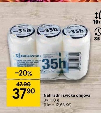 Svíčky hřbitovní Gibowski - náplň