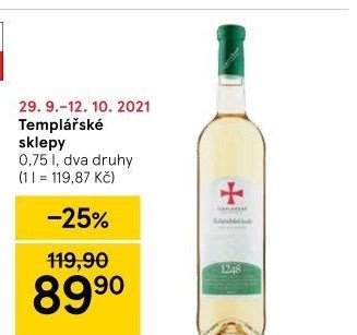 Vína Templářské sklepy Čejkovice