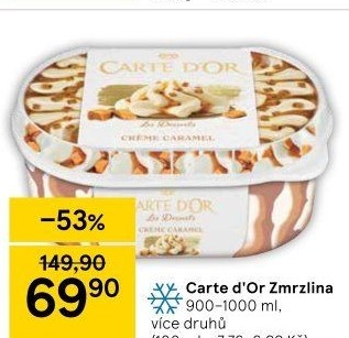 Zmrzlina ve vaničce Carte D'