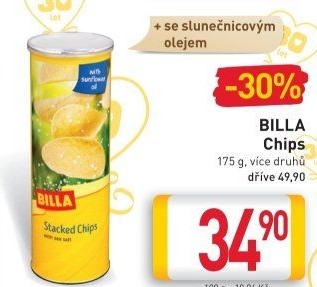 Chipsy Billa - tubus