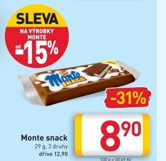 Dezert mléčný Monte Snack Zott