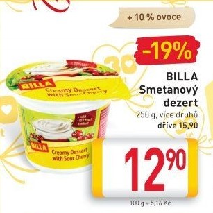 Dezert smetanový Billa