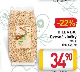 Ovesné vločky Naše Bio Billa