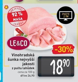 Šunka vinohradská nejvyšší jakosti LE&amp