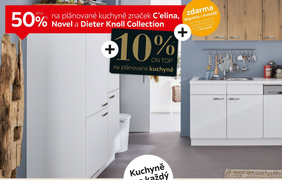 PLANOVATELNÁ KUCHYNĚ BEZ SPOTŘEBIČŮ