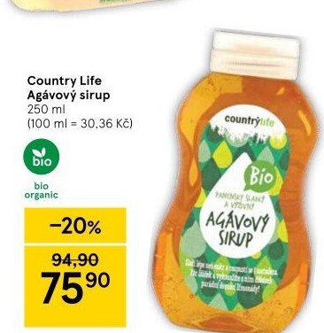 Agávový sirup Bio Country Life