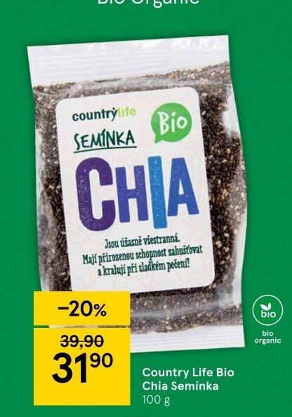 Chia semínka bio Country Life