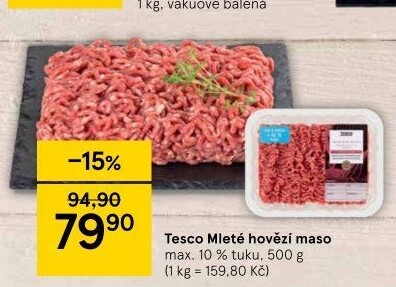 Hovězí mleté maso Tesco