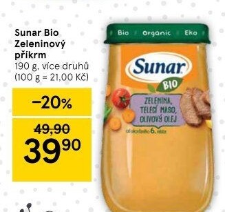 Masozeleninový příkrm bio Sunar
