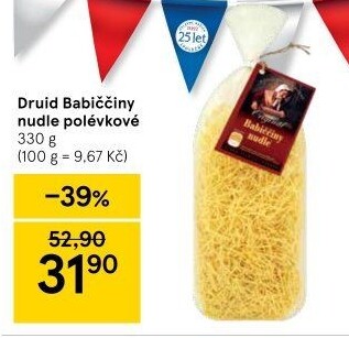 Polévkové nudle Babiččiny Druid