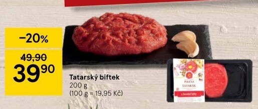 Tatarský biftek Maso uzeniny Polička
