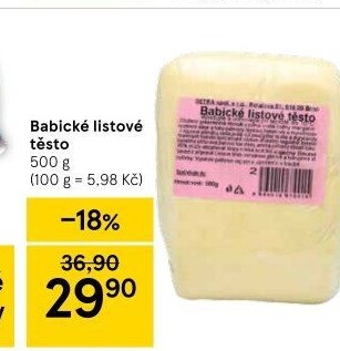 Těsto listové babické Šetra