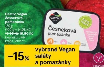 Veganská pomazánka česneková Gastro