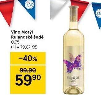 Víno Rulandské šedé Motýl Víno Mikulov