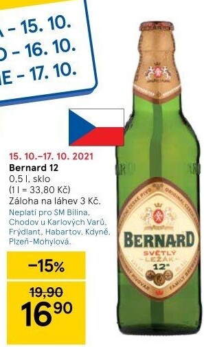 Pivo světlý ležák 12° Bernard