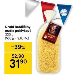 Polévkové nudle Babiččiny Druid