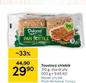 Toustový chléb Dulcesol