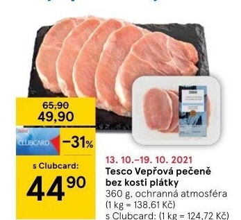 Vepřová pečeně bez kosti Tesco