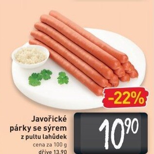 Párky javořické se sýrem