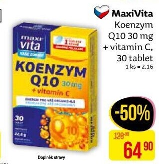 Doplněk stravy Koenzym Q10 + Vitamin C MaxiVita