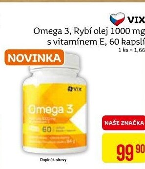 Doplněk stravy Omega 3 + E VIX