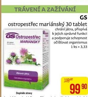 Doplněk stravy Ostropestřec GS